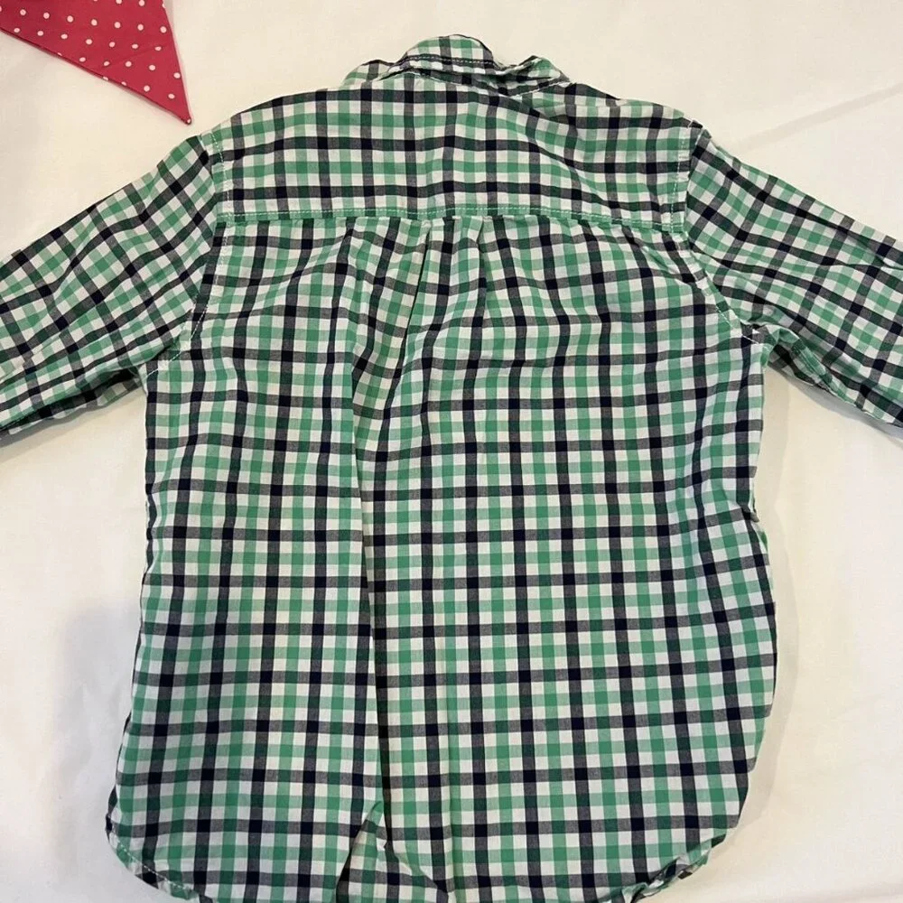 Gap Green Plaid Button Down Shirt Size 4